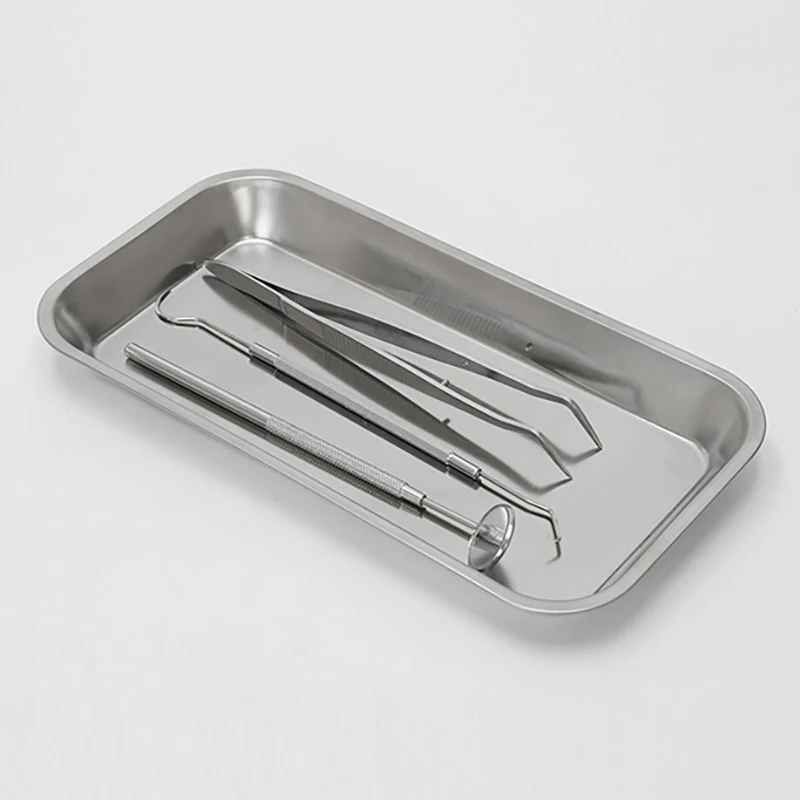 1PC Kitchen Tray Stainless Steel Square Storage Tray Dental  Tool Nail Tattoo Dental  Device Supplies Tray Dish...