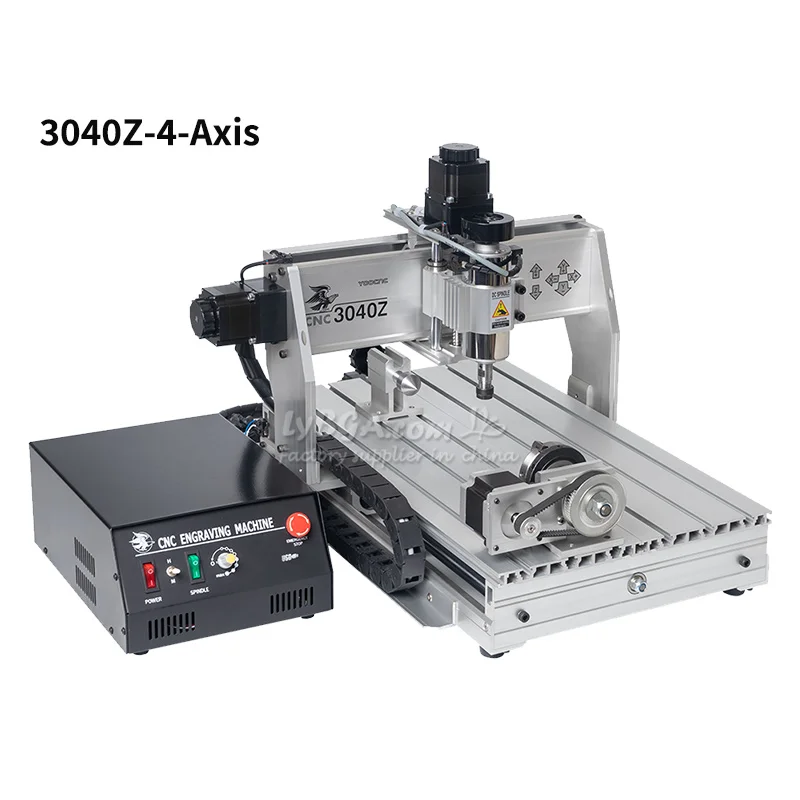 4 Axis 3040 CNC Router 3 Axis Wood Engraving Drilling Milling Cutting Machine 300*400mm USB Wirh Handle Wheel Carving Cutter