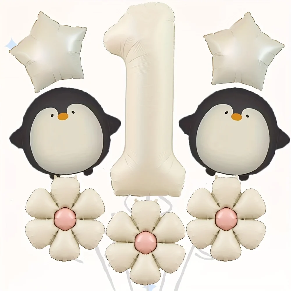 Juego de globos de colores crema pingüino, Margarita, 8 Uds., para fiestas de cumpleaños, reuniones, suministros de decoración, decoración del hogar, ducha