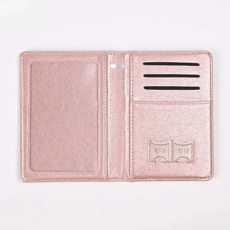 Couverture de Passeport Multifonction en Cuir PU, Protection RFID, Ultra-Mince, Étanche, pour Carte de Crédit, d'Identité, Portefeuille