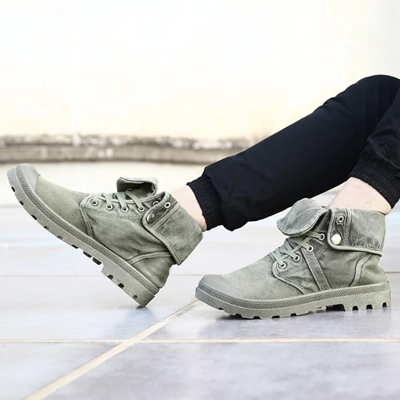 High Top Canvas Boots for Men Women Outdoor Light Lace-Up Casual Shoes Fashion Loafers All-match Men's Casual Boots
