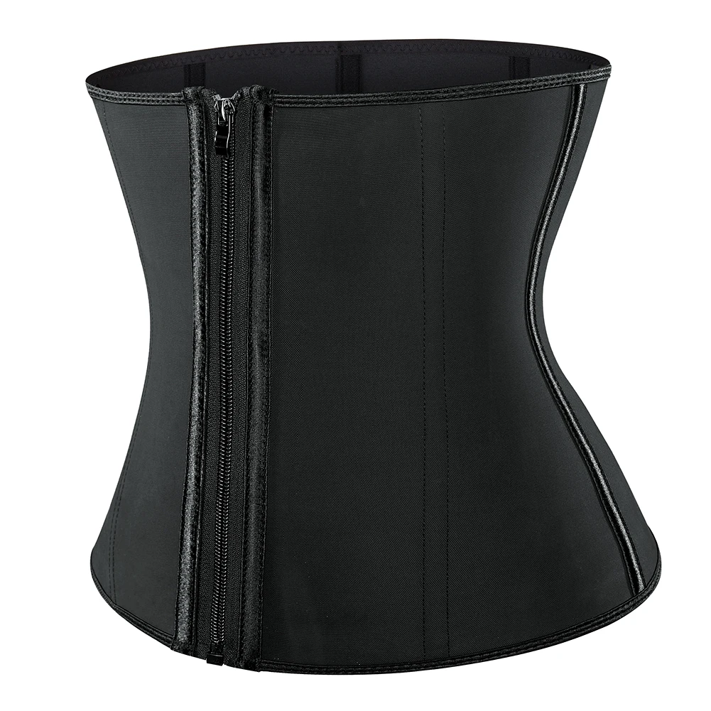 Zip And Hooks Latex Waist Trainer Belts Shaper Cincher 7 Steel Bones Underbust Corset Shapewear