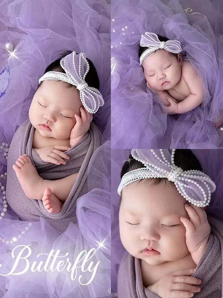 

Newborn Full Moon Photography Wrapping Studio Photography Purple Set Baby Dreamy Yarn Photography bebê 신생아촬영