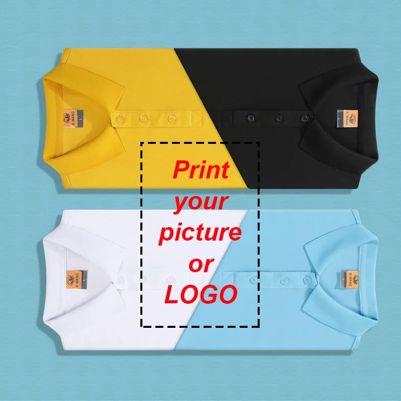 Solid Color Lapel POLO Shirt Summer Fashion Breathable Men and Women Short-Sleeved Top Custom Embroidery Printing LOGO 2023 NEW