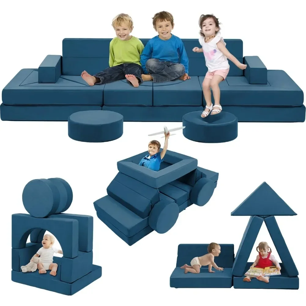 

22Pcs Modular Kids Play Couch - Kids Couch for Playroom Bedroom Living Rooms 500+DIY Creativing Couch for Inspiring Child