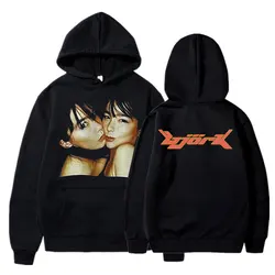 1990 bjork concerto pesado vintage hoodie hip hop álbum de música dupla face impressão moletom oversized streetwear roupas unisex