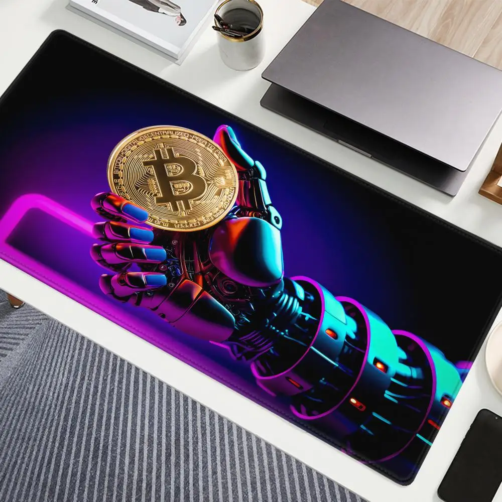 

Bitcoin Trading Currency Mouse Pad Large Protector Gaming Mousepads Office Table Keyboard Long Padding Computer Gamer Desk Mat