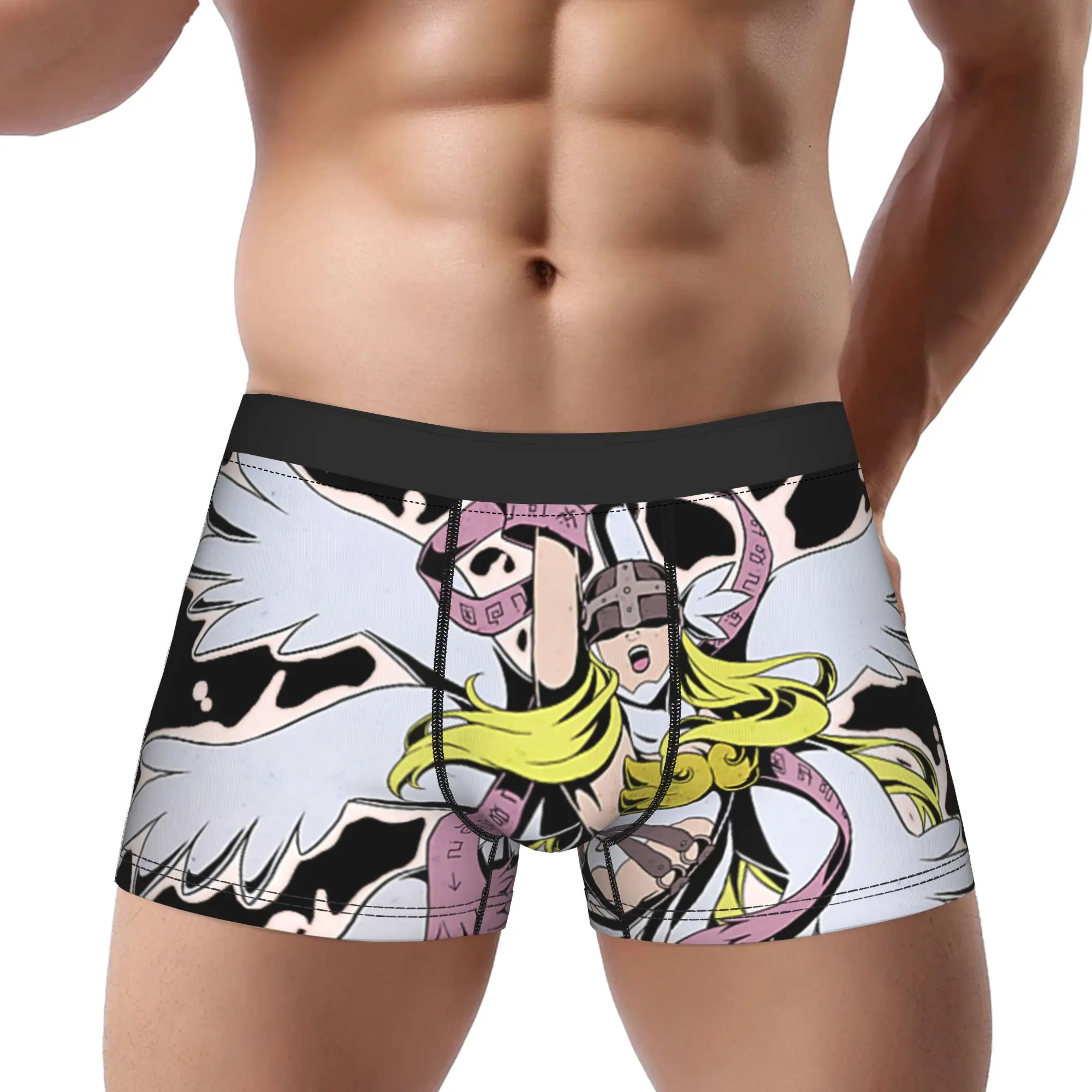 Digimon Angewomon Archangel Portrait Digital Monsters Underpants Men Underwear Print Shorts Boxer Briefs