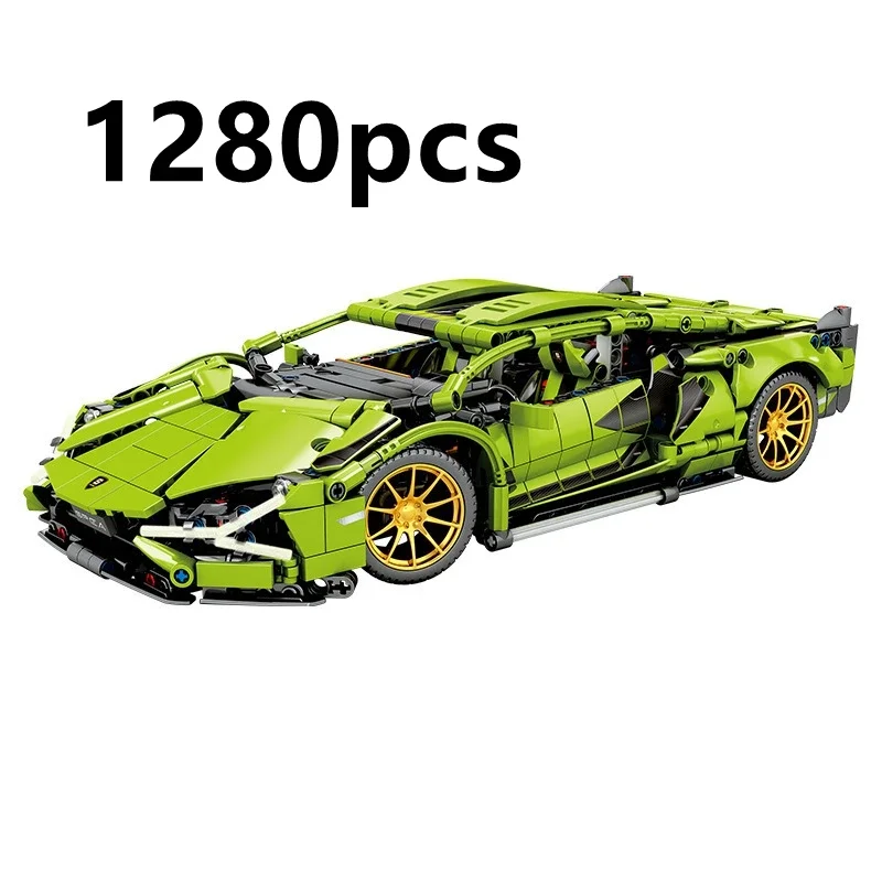 1280 particles 1:14 Lamborghini racing car block assembly brick car toy boy Christmas gift