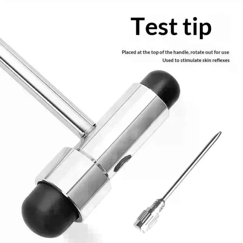 Stainless Steel  Reflex Hammer With Soft Non Slip Rubber Heads And Accurate Testing Perfect For Doctors Nurses Home
