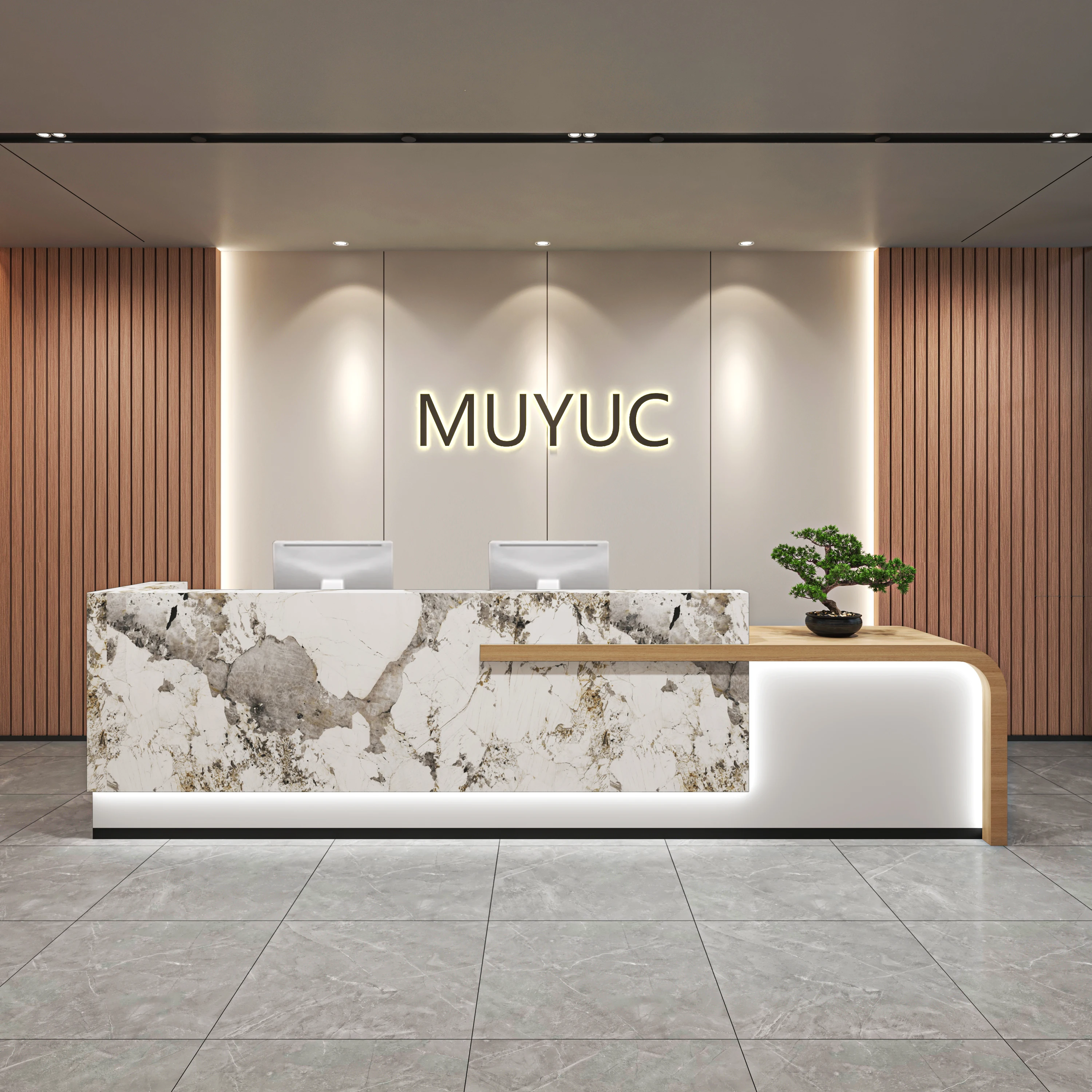 دراسة الرجعية Ampown مكتب الاستقبال مكتب التجميل الجمال مكتب الاستقبال مخزن مكافحة Mostrador دي Tienda الأثاث التجاري #3