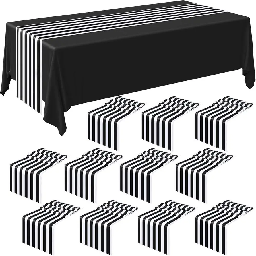 

Table Runner Polyester Decor Striped Design Modern Table Runner Elegant Decor for Indoor Events Family Dinner Outdoor Banquet Pa