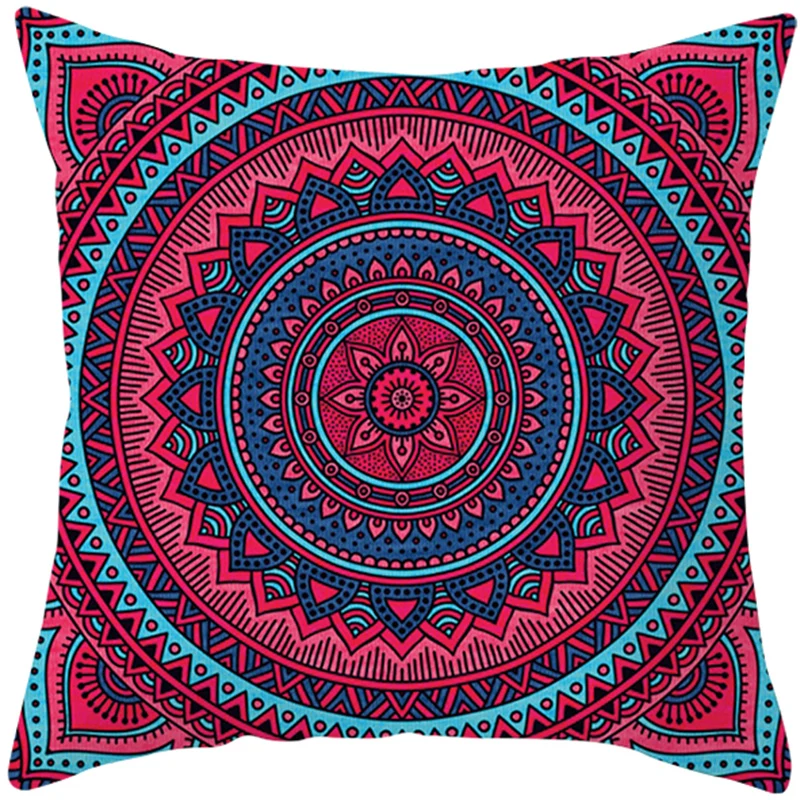 Mandala Print Square Pillowcase Home Decor Car Sofa Cushion Cover