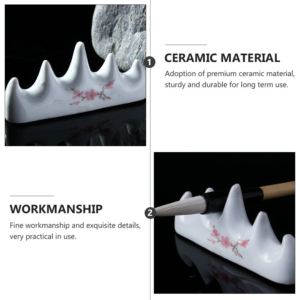 

4Pcs Multifunctional Pen Holder Simple Design Ceramic Brush Rest for Writing Painting Long-Lasting Pen Rack Chinese Brush Rack