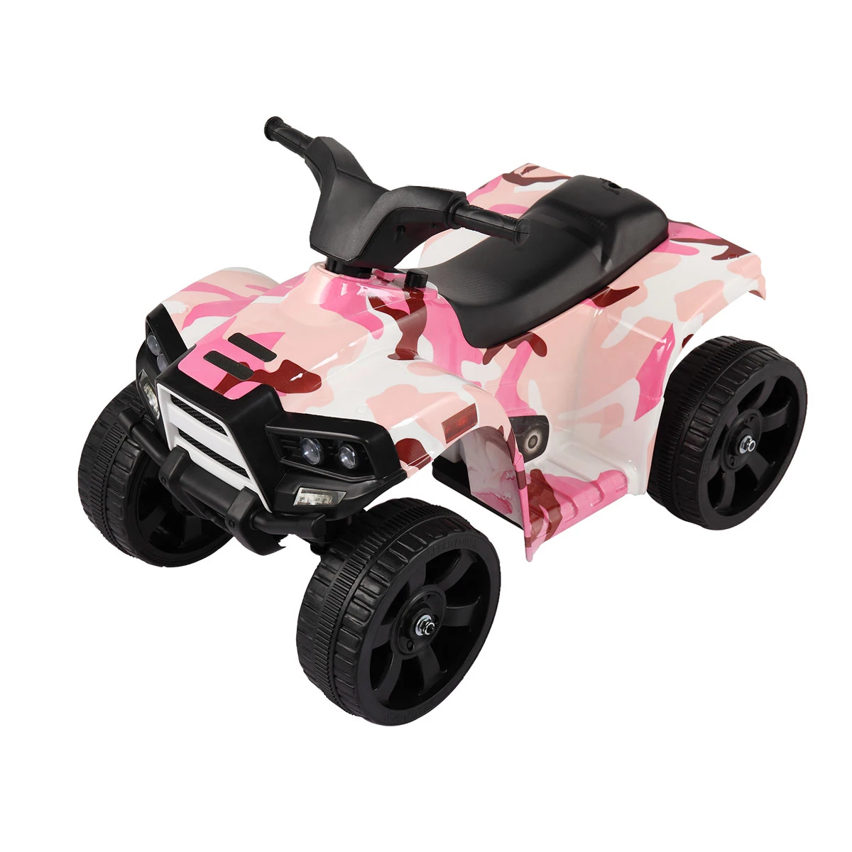 Coche eléctrico ATV para niños, vehículo de juguete, color rosa y negro