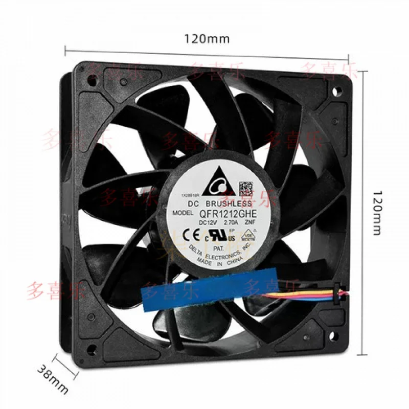 

ZMZM новый для Delta QFR1212GHE высокоскоростной охлаждающий вентилятор для графического процессора 120X120X38 мм DC12V 2,7A 4 провода