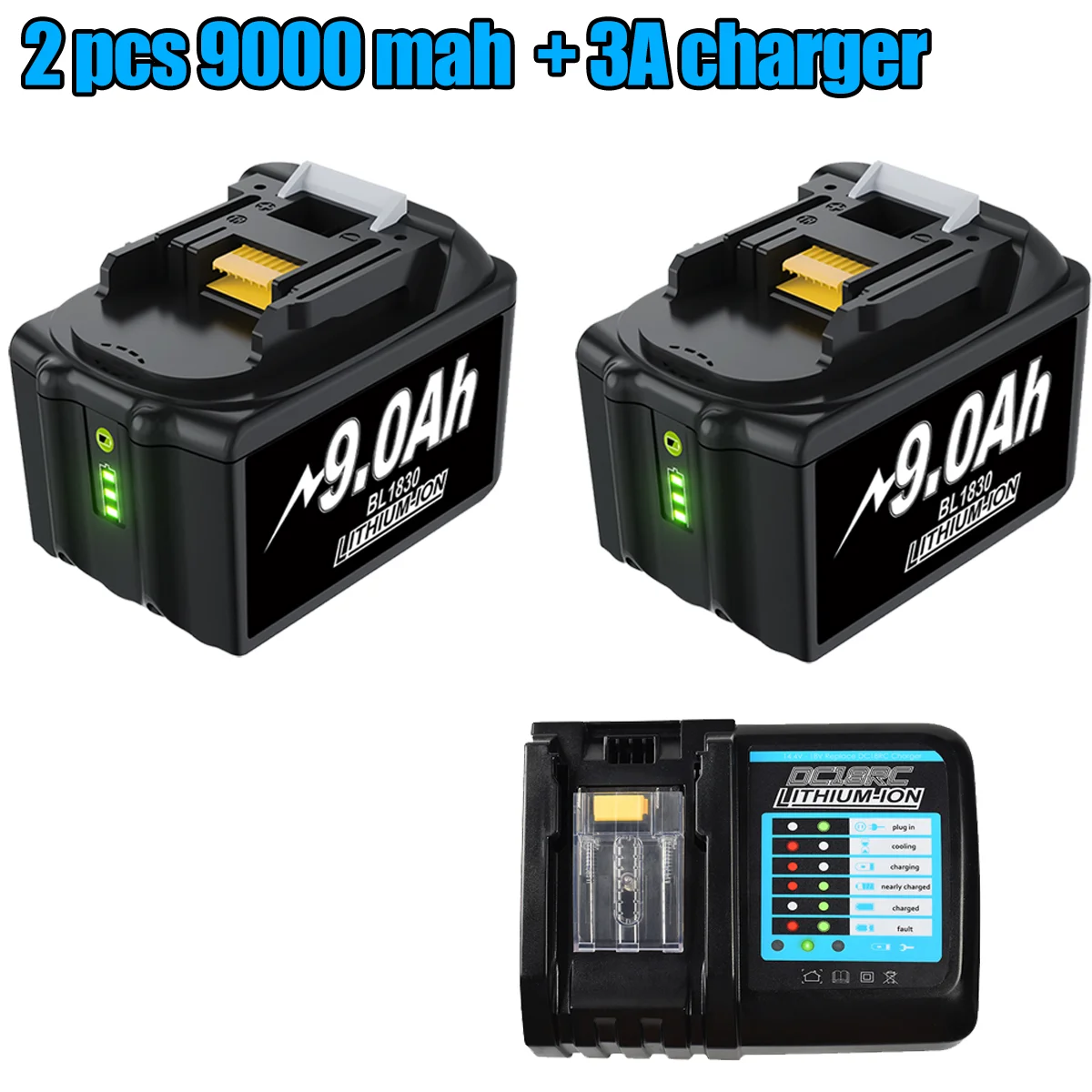 Voor Makita 18 V BL1830 9000 Mah Vervangende Batterij Compatibel Voor BL1860 BL1850 BL1840B BL1830B Power Tool Oplaadbare Batterij