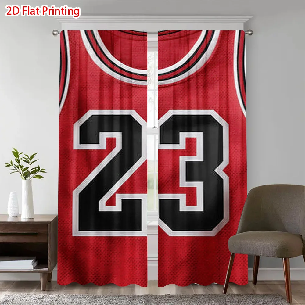 Basketball jersey number 23 Print Drapes Room Darkening Window Curtains for Home Decor,Rod Pocket Blackout Curtains Bedroom