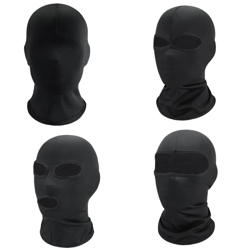 Y1UB Halloween Balaclava Beanie Hat Black Mask Robber Head Covering Party Holiday Winter Warm Hat Full-Head