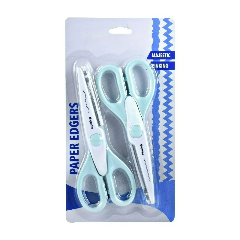 

Crafting Scissors, Paper Edging, 6", Majestic/Pinking Patterns, for Craft, Blue/White, 2-Pack