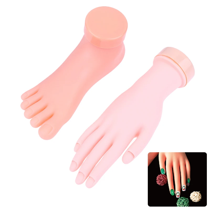 1 pezzo di pratica per allenamento per nail art, mano finta in silicone, per strumento per manicure per display per allenamento per nail art