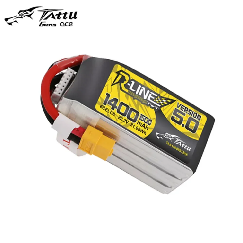 TATTU R-Line Version 5.0 V5 1200mAh 1400mAh 22.2V 150C 6S1P LiPo Battery With XT60 Plug  for RC FPV Racing Drone Quadcopter