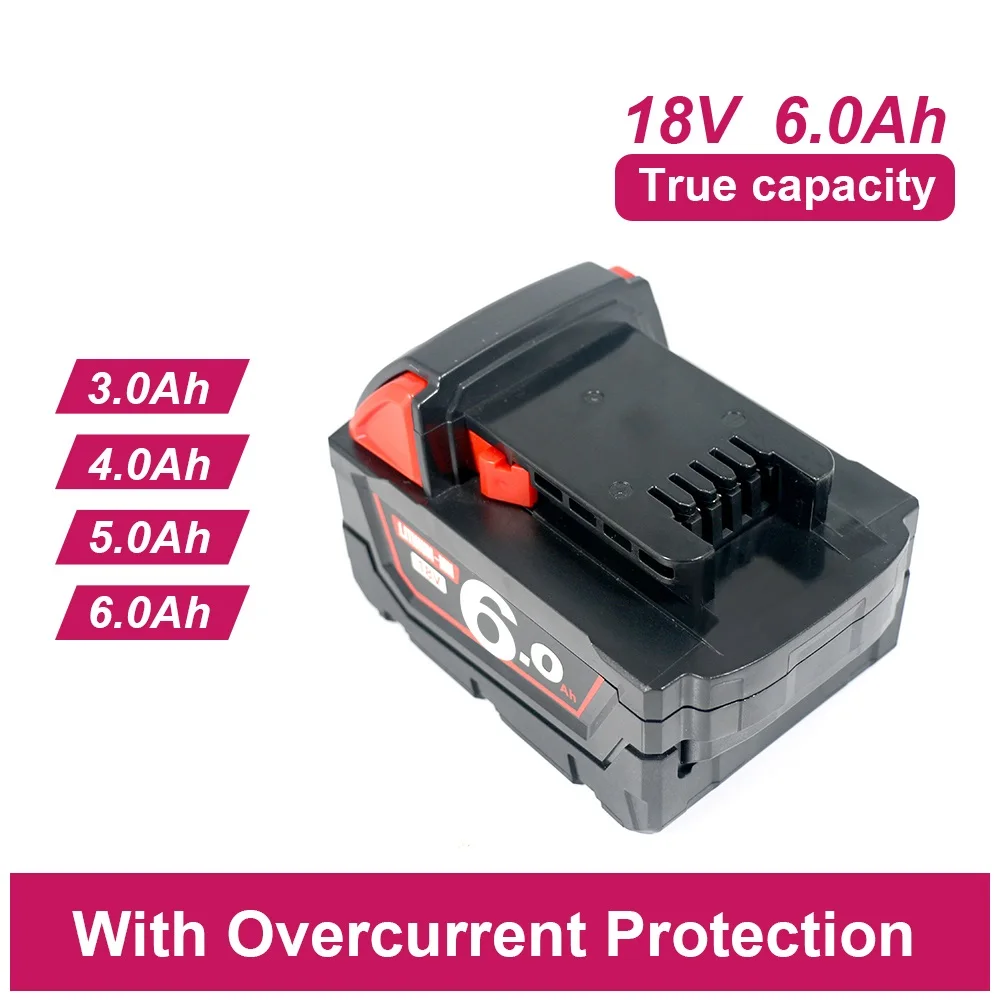 

3Ah-6Ah 18V battery For Milwaukee 18V M18 Rechargeable Batteries For Milwaukee M18B5 XC Lithium ION Battery 18V 12/16/18/20/22Ah