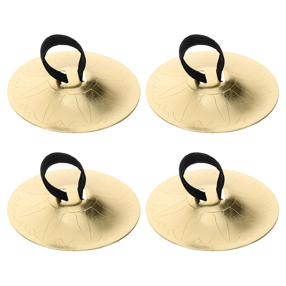 

4pcs Belly Dance Finger Cymbals Handmade Lightweight Crisp Performance Small Musical Instrument for Kids Copper