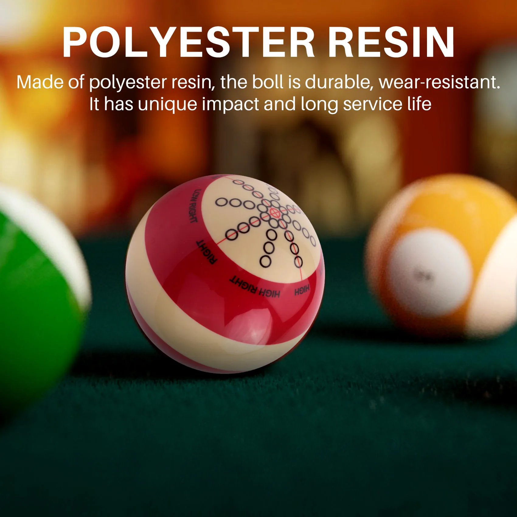 Budget-Friendly 1Pcs 57Mm Durable White Red Resin Billiards Spot Pool Snooker Practice Training Cue Balls Sports For Beginner
