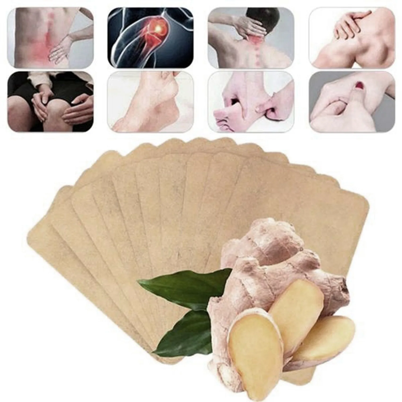 100Pcs Herbal Ginger Patch Plasters Promote Blood Circulation Relieve Pain and Improve Sleep Joint Reliever Patch Set