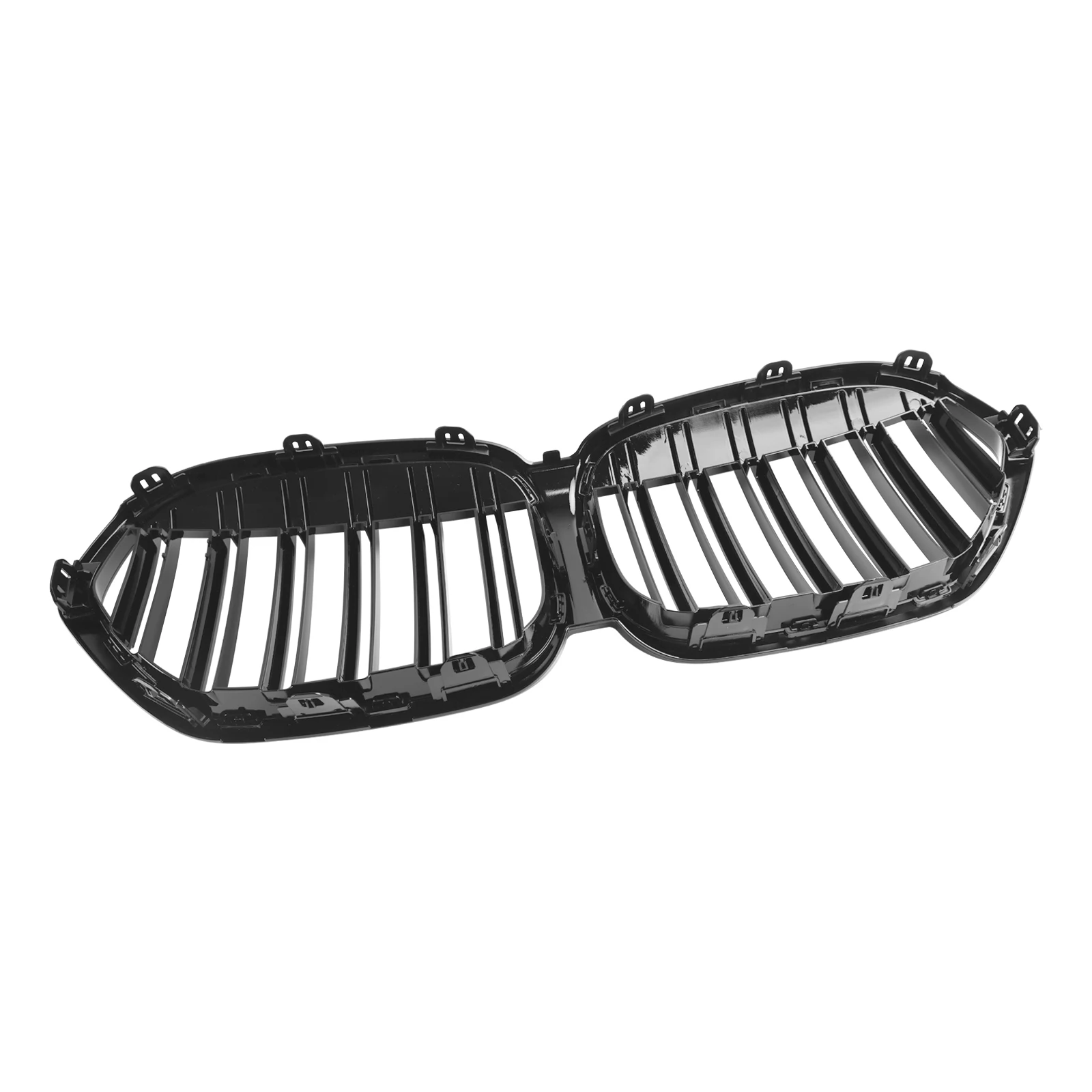 Artudatech GLOSS สีดําด้านหน้ากระจังหน้าย่าง Fit สําหรับ BMW X1 F48 F49 2019-2021 Dual Slat