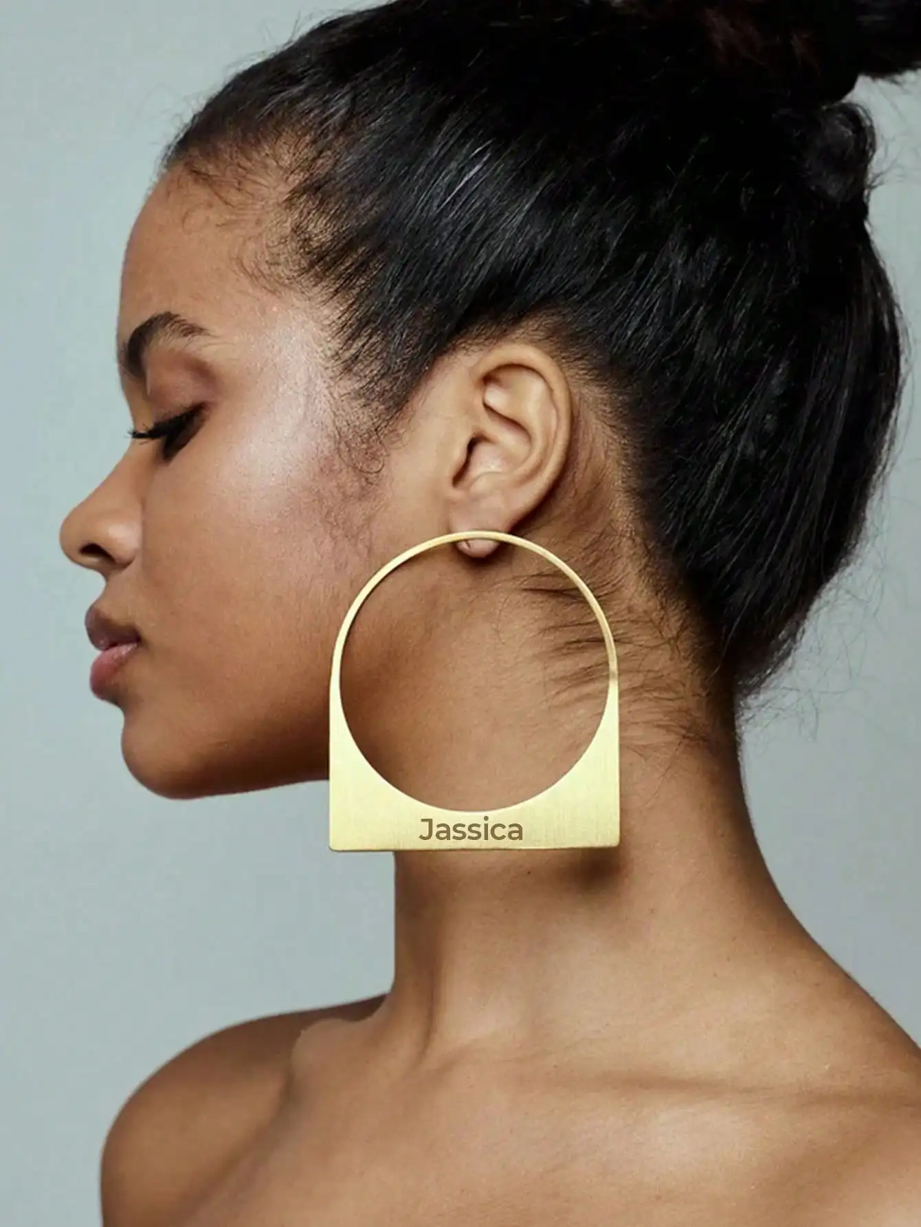 1 Piece Personalized Custom Name Hollow Font African Style Earrings, Large Stainless Steel Earrings. Laka Luka designer earrings