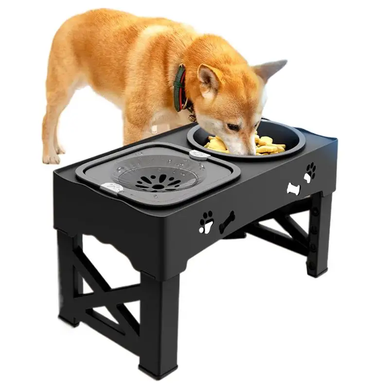 

Raised Slow Feeder Raised Dog Bowl With Adjustable Stand Pet Waterer Feeding Supplies For Small Medium Animal Kittens Puppies