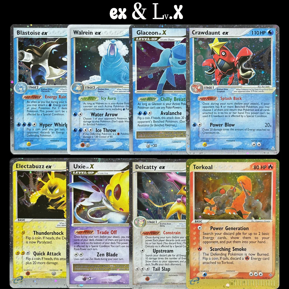 PTCG Proxy Cards Gengar ex Glaceon ex Porygon-Z Lv.X Venusaur ex Electabuzz Blastoise Delcatty Collectible Cards Festival Gifts