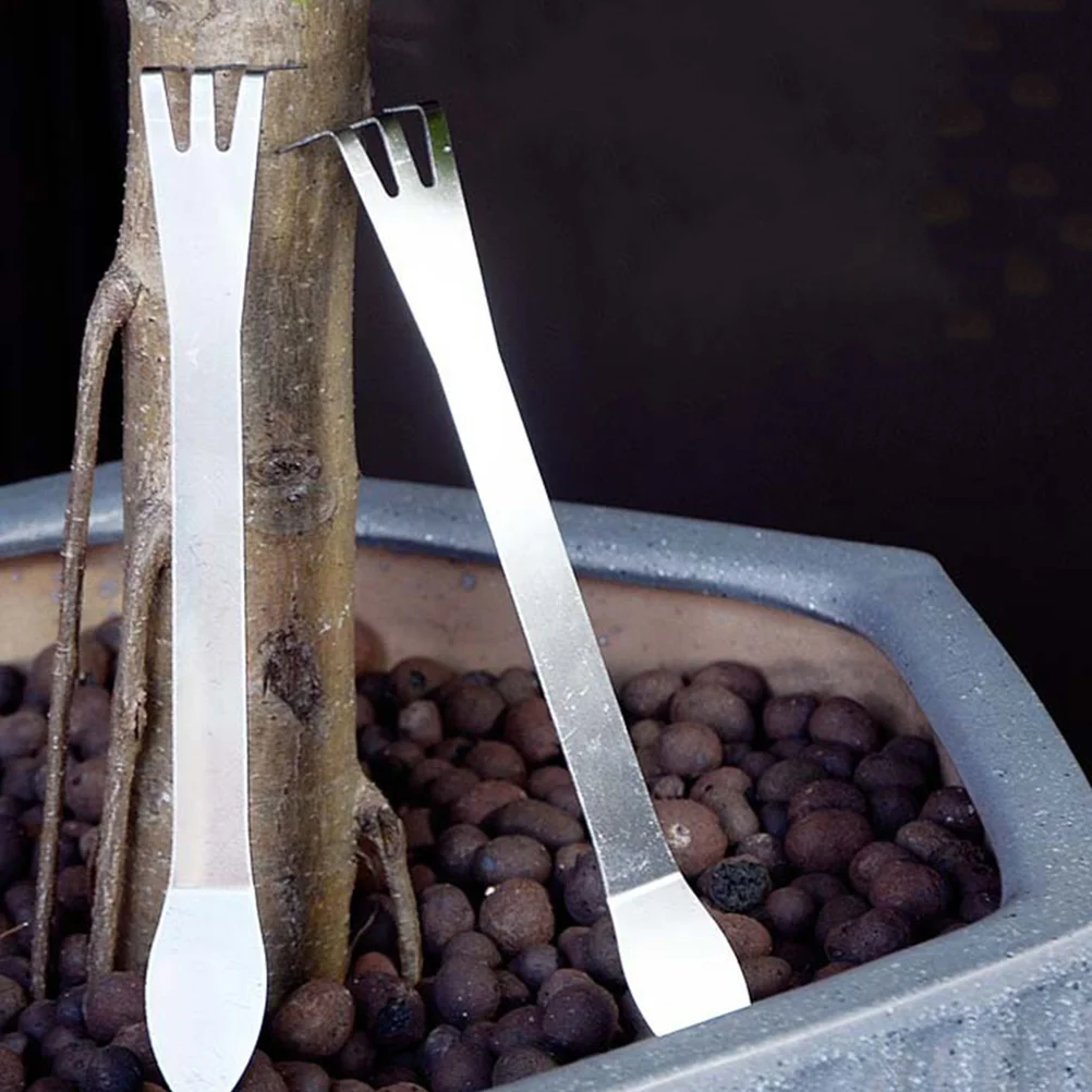 

4pcs Mini Garden Rake Stainless Steel Hand Cultivator For Weeding Soil Loosening Bonsai Tools Small Rake For Gardening Yard