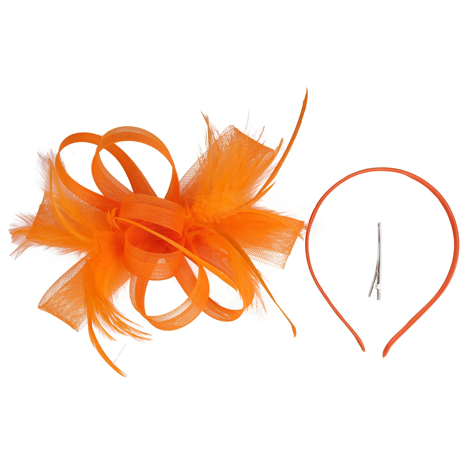 Vendita calda all\'ingrosso copricapo accessori per capelli personalizzato matrimonio fiore piuma Fascinator sposa fascia copricapo femminile