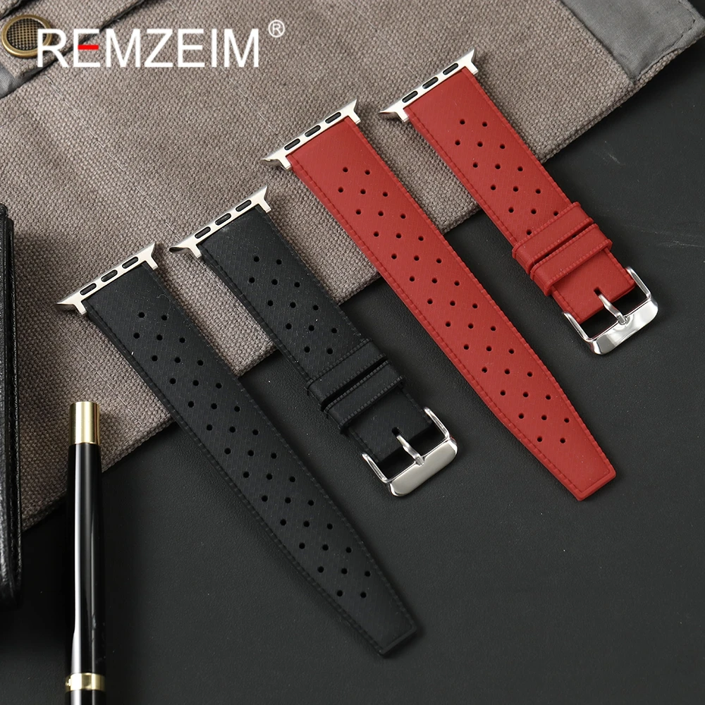 Weiches Atmungsaktives Silikon-Uhrenarmband für Apple Watch Serie 1-11 SE Ultra 3 2 Armband für Iwatch 49/46/45/44/42/41/40/38mm Band