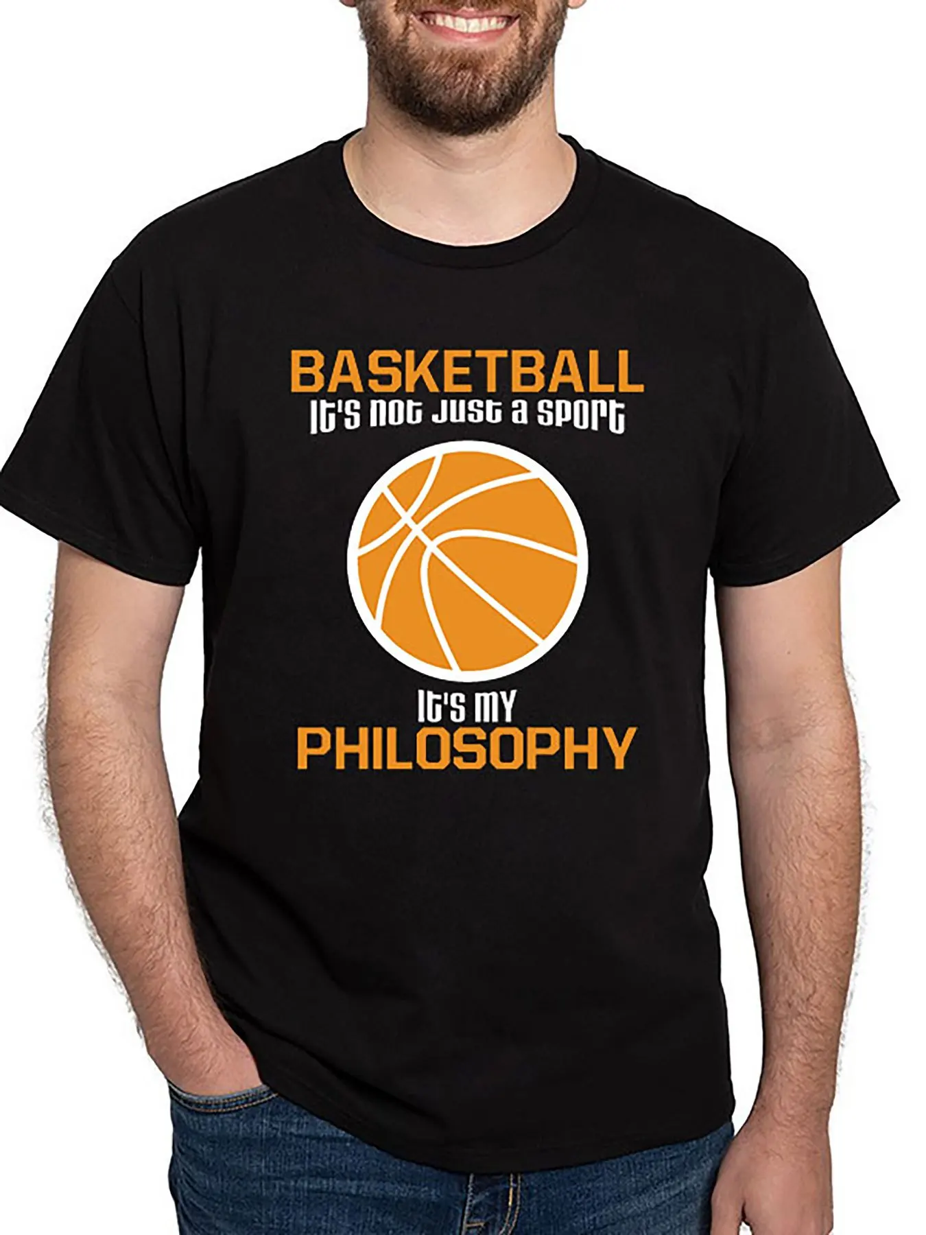 1Basketball Sport Philosophy 163334 funny Men’s Short Sleeve Graphic T-shirt Collection black