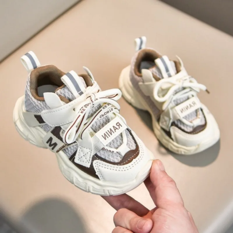 

2026 Autumn New Boys' Mesh Dad Shoes, Girls' Anti slip Sports Shoes, Baby Breathable Running Shoes Size 21-30