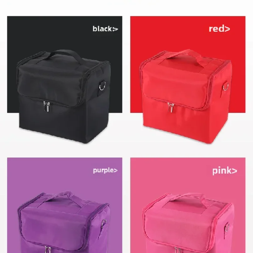 Professional Portable Makeup Bag Beauty Nail Art Toolbox Large Capacity Travel Storage Bag Simple Handheld Cosmetic Box view 5