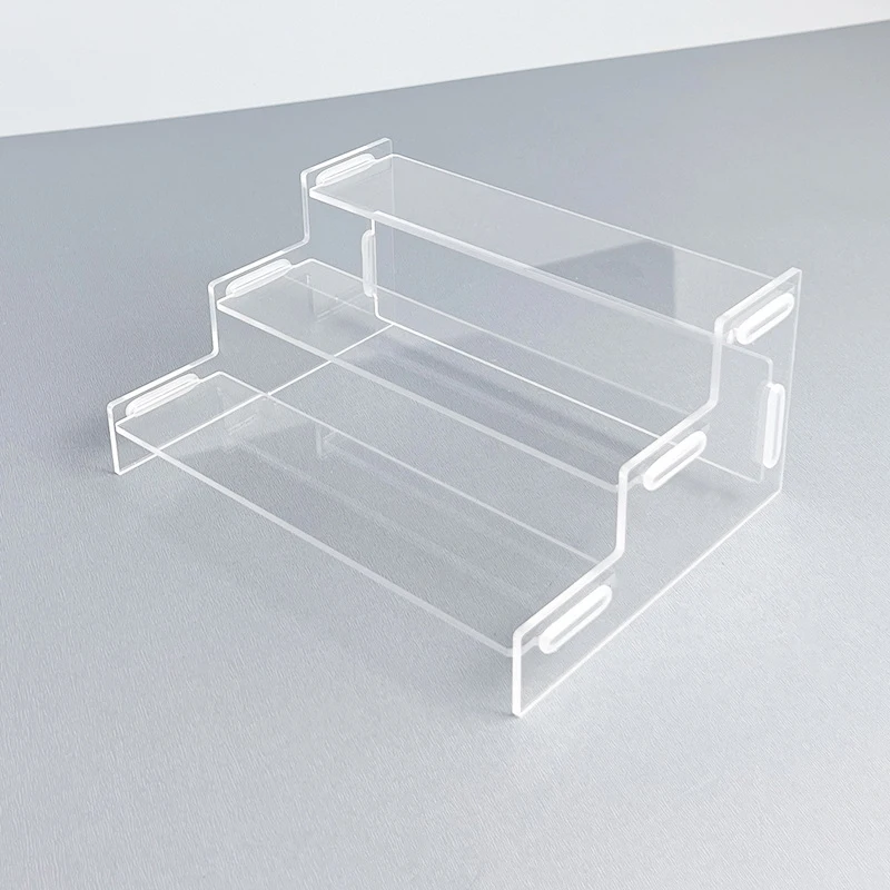 3 الطبقة الاكريليك عرض موقف رف شاشة دائم لدمية عطر كب كيك شبه منحرف صندوق أعمى تخزين الرف #6