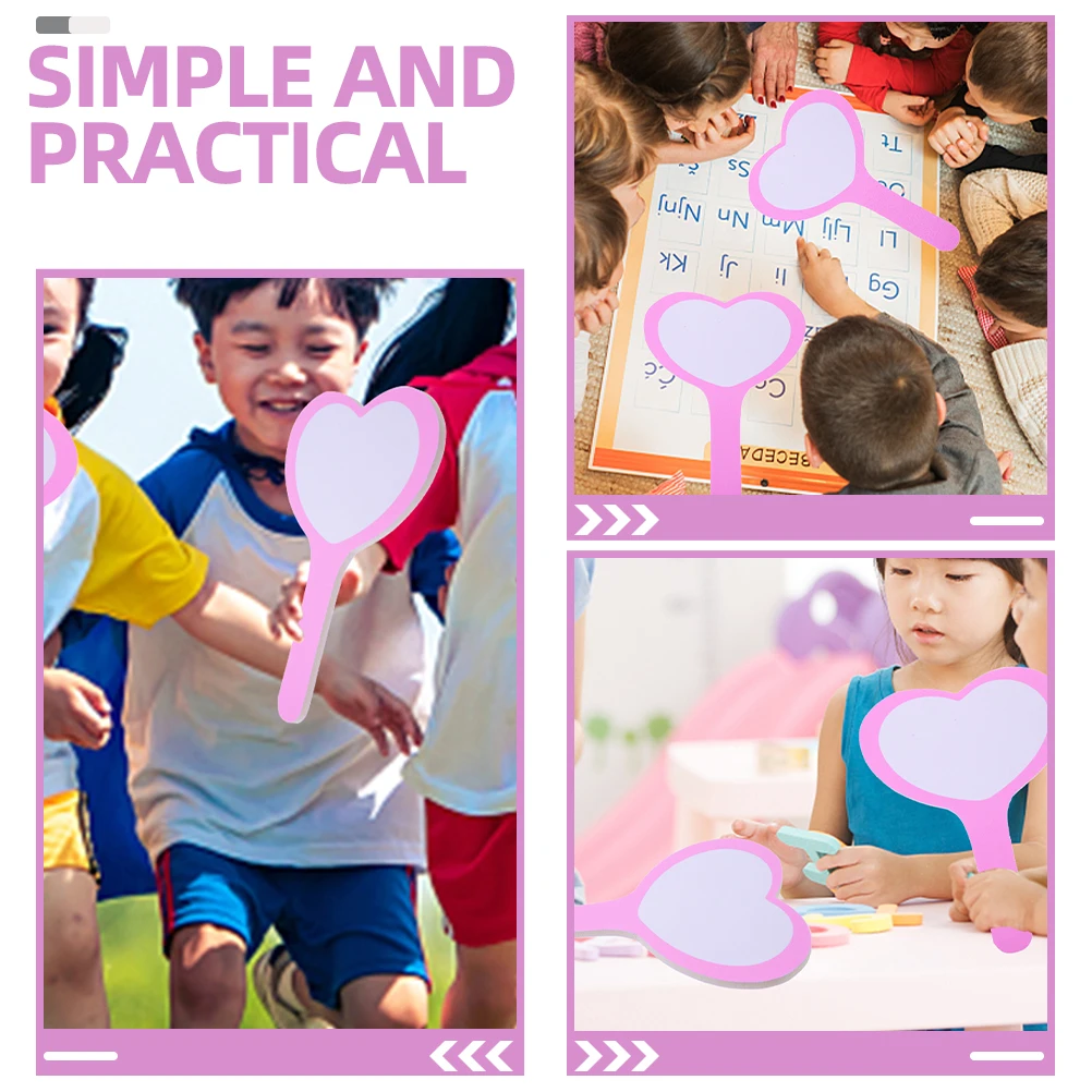 

2pcs Handheld Whiteboard Reusable Score Board Dry Erase Paddle Erasable Single Side Foam Heart Scoreboard For Voting Games