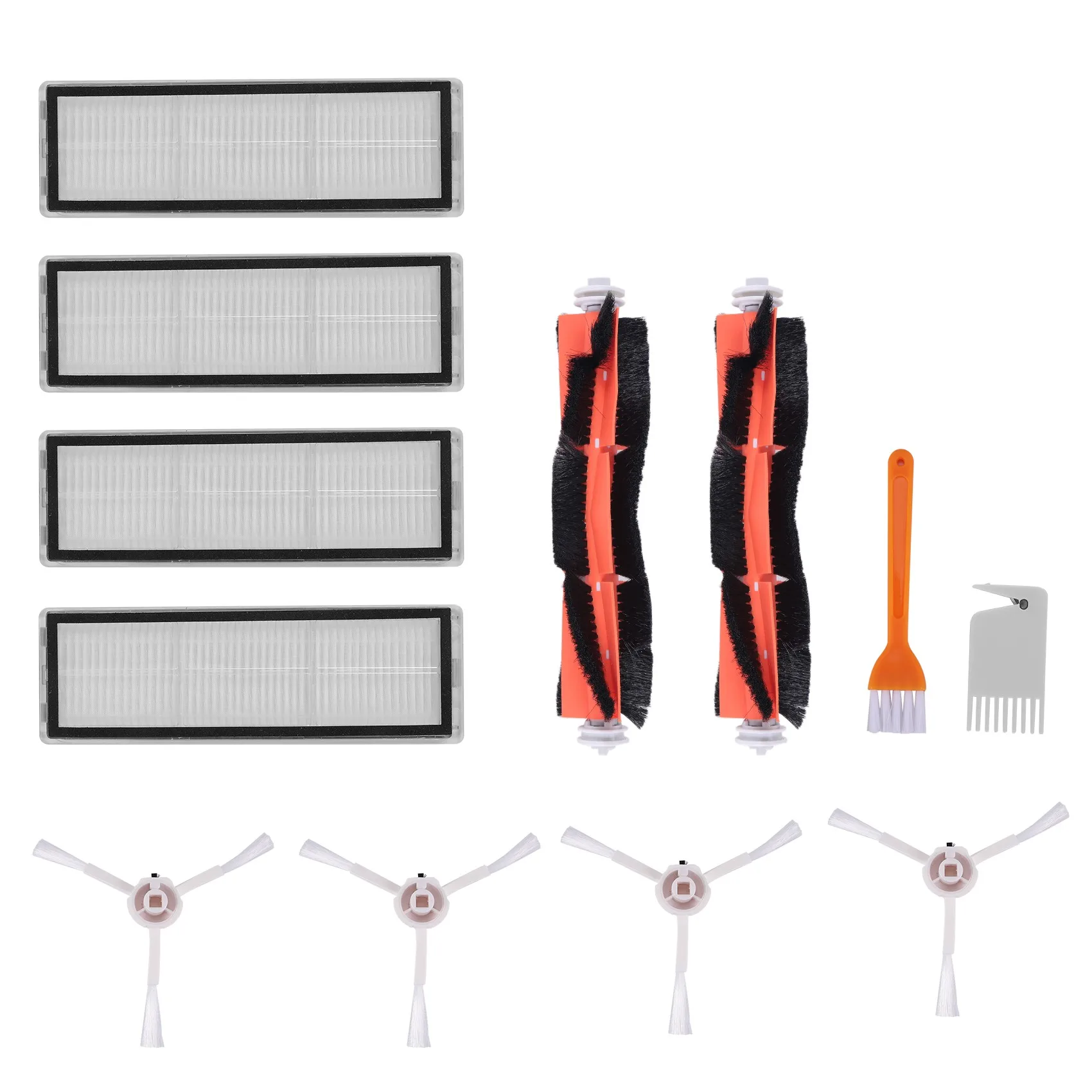 10 Pack Main Brush Side Brushes Filter for Xiaomi Mijia 1C STYTJ01ZHM Robot Vacuum Cleaner Parts Accessories A