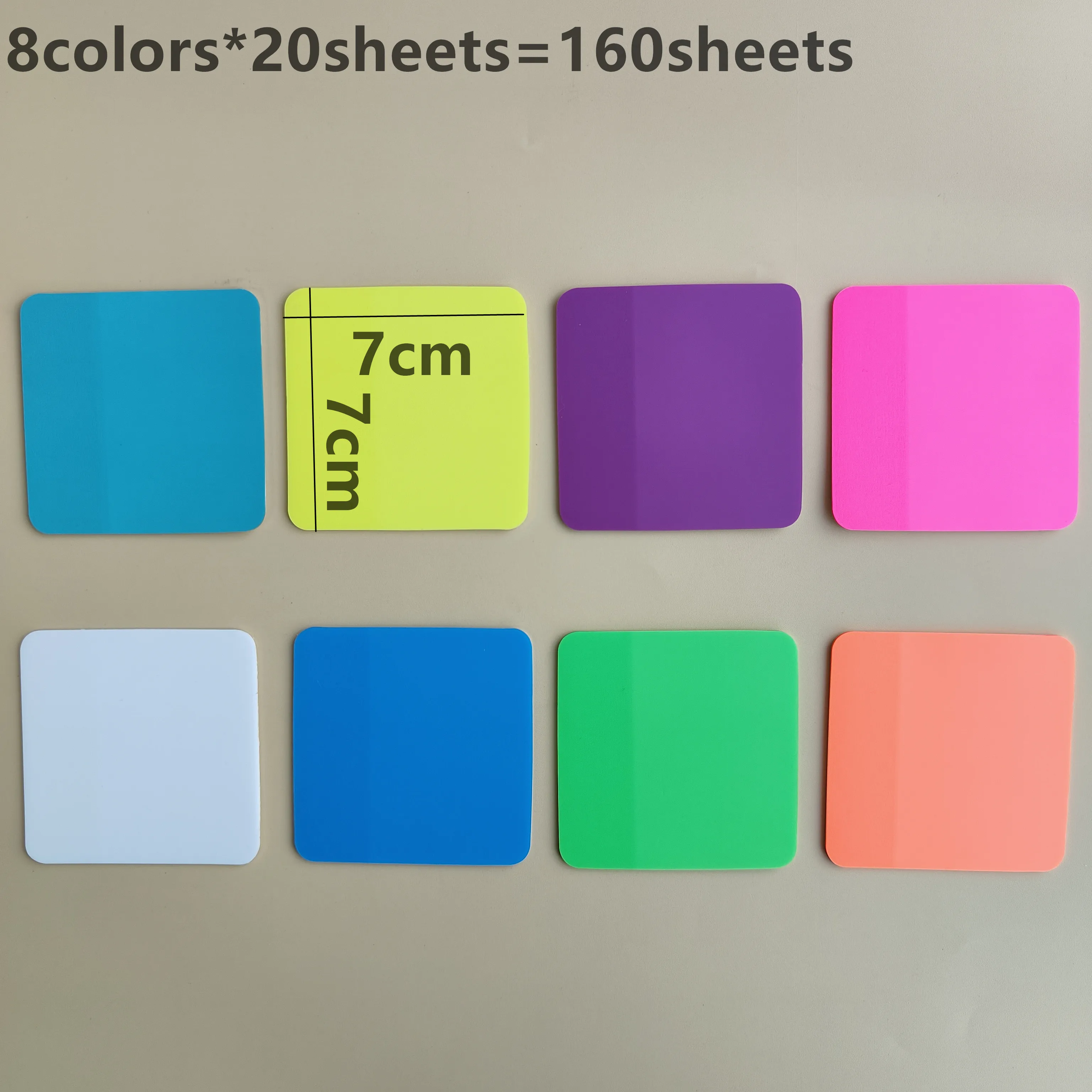 160 Sheets 8Color Transparent Sticky Notes 7*7CM Scrapes Sticker Note  Clear Notepad School Stationery Office Supplies