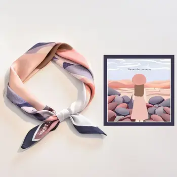 2020新女士真絲方巾披肩白色純色頭巾髮帶頭巾,適用於DIY繪畫 10 最佳銷售 寶仕迪絲巾 - №4