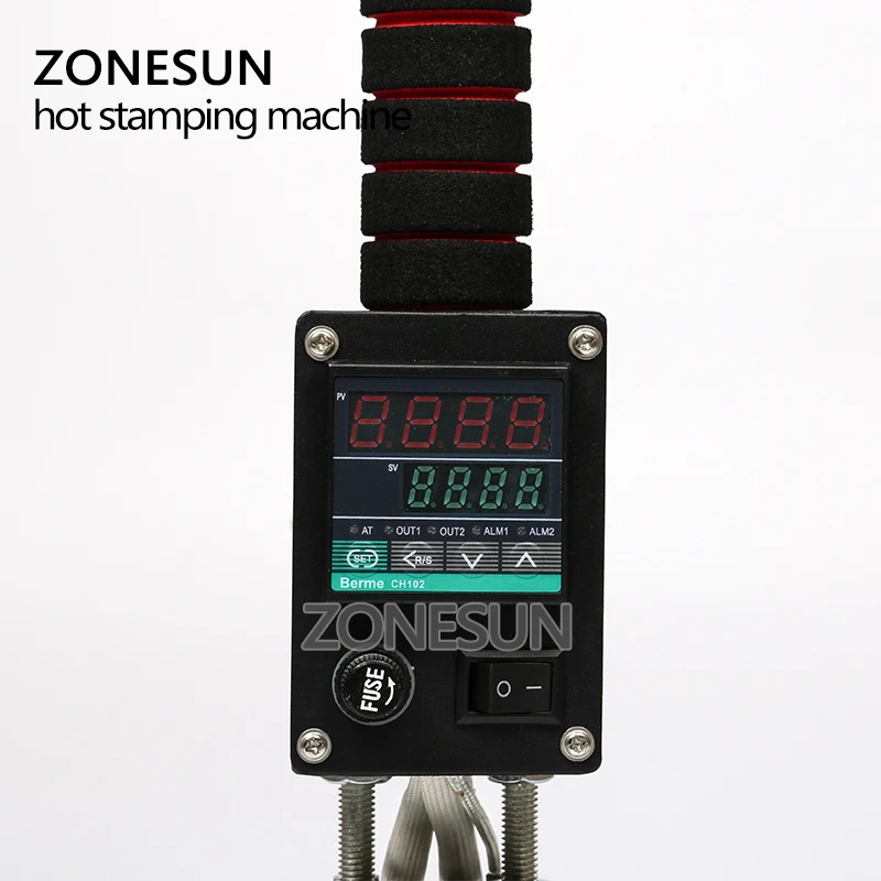 ZONESUN Manual Handheld Leather Wood Paper LOGO Hot Foil Stamping Creasing Embossing Machine Heat Press Machine Branding Iron