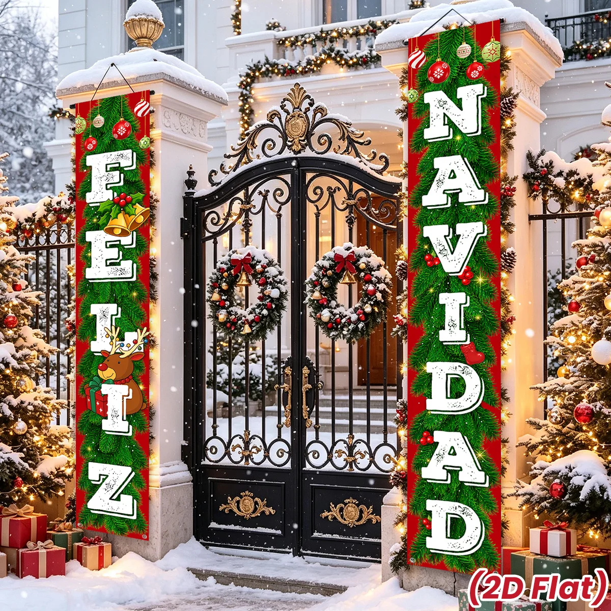 Christmas Hanging Banner Merry Christmas Decorations for Home 2026 Xmas Tree Outdoor Indoor Ornament Navidad Natal New Year 2027