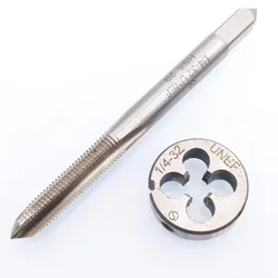 1/4‘‘-32 UNEF Tap And Die Set HSS Round Threading Die Right Hand Tap For Broken Screws Remover Repairing Tools Hand Manual Tools