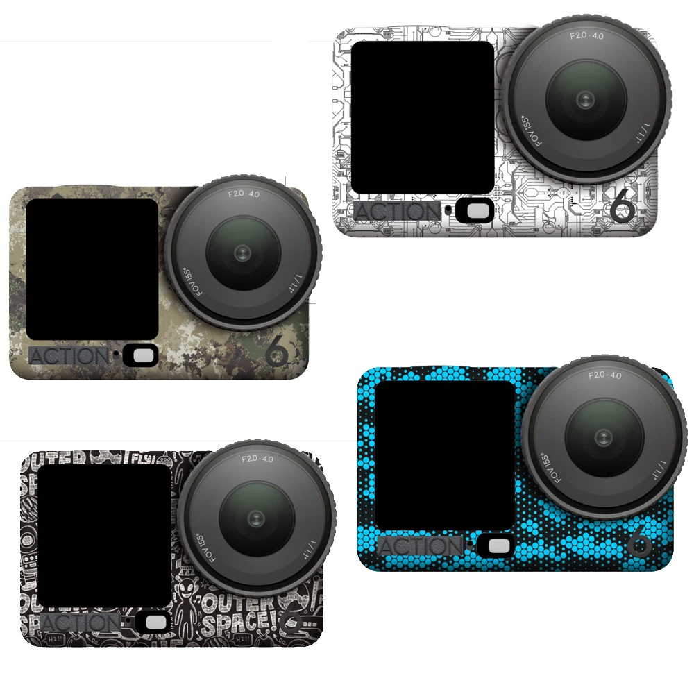 

Protective Stickers Film for DJI Osmo Action 6, PVC Colorful Sticker Cover Decal Full Body DIY Sticker Decoration Accessory