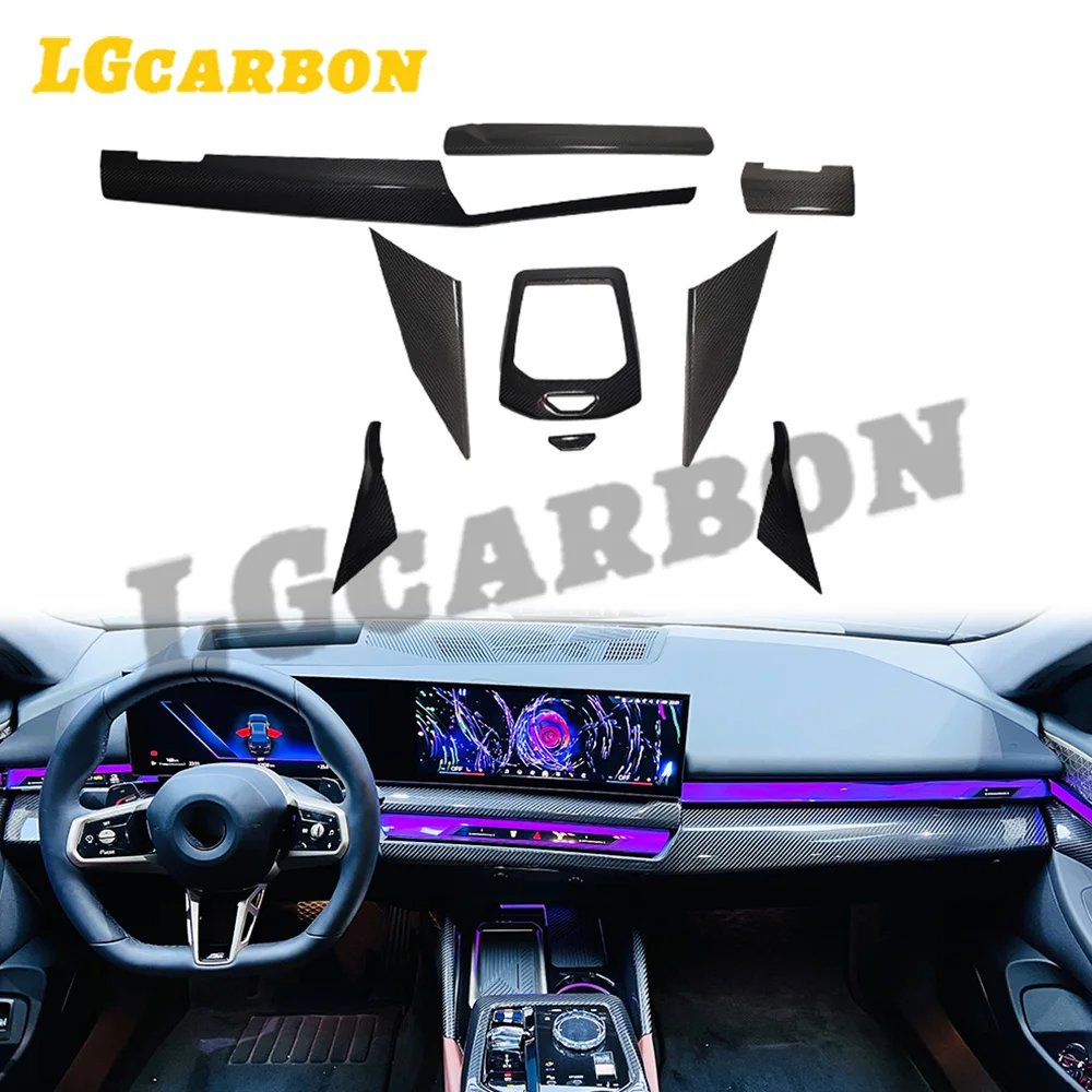 

LGcarbon For BMW 5 Series G60 2024-On Luxury Carbon Fiber Dashboard Interior Accessories Kits Adhesive Protection Dry Trim LHD